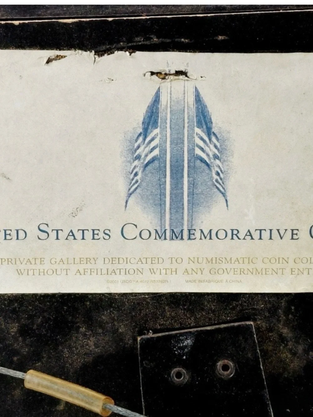 Framed Declaration of Independence with 3 coins